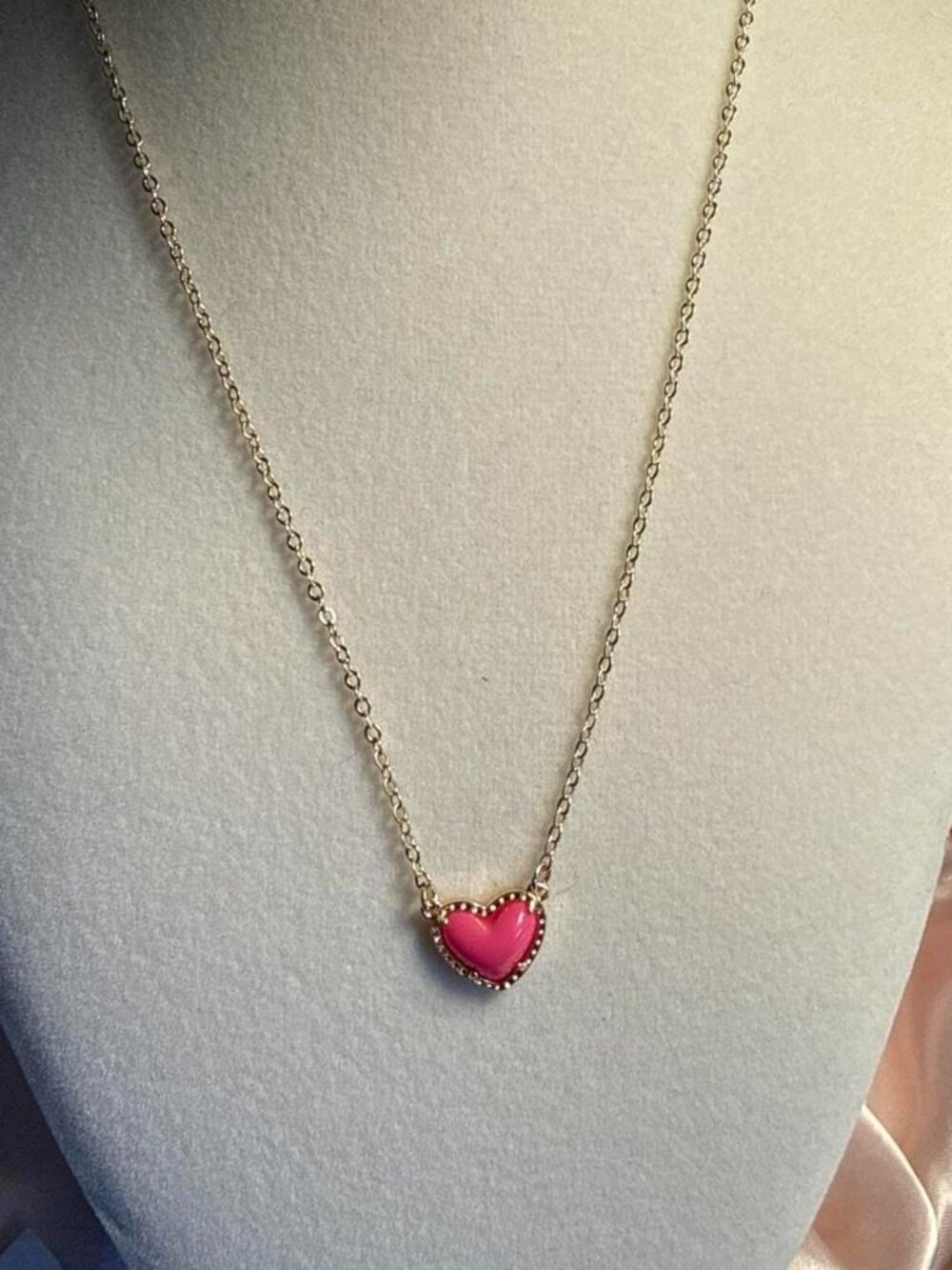 Pink and Gold Heart necklace